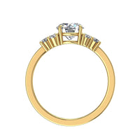 Bague de fiançailles diamant rond 1.46 carat or jaune Hanna