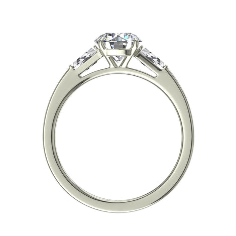 Bague de fiançailles diamant rond 1.50 carat or blanc Enea