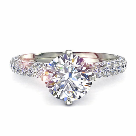 Anello di fidanzamento con diamante tondo 1.50 carati in oro bianco Lara
