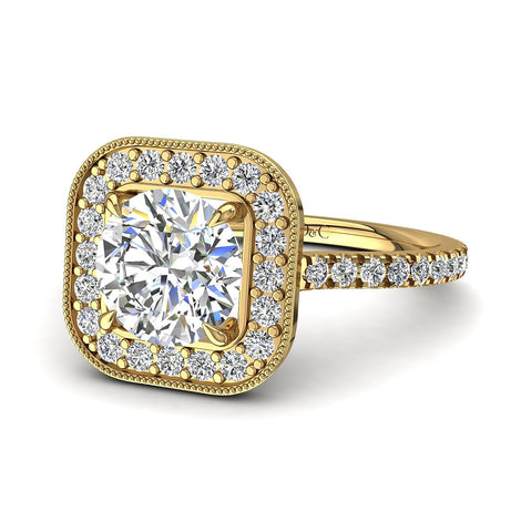 Bague de fiançailles diamant rond 1.50 carat or blanc Sestri