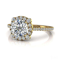 Anello di fidanzamento Alida con diamante tondo da 1.50 carati in oro giallo