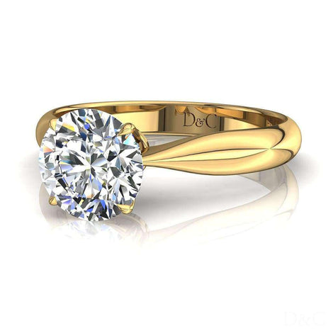 Anello di fidanzamento con diamante tondo Elodie in oro giallo 1.50 carati