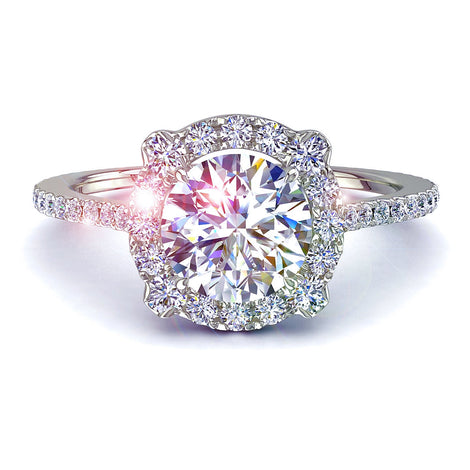 Anello di fidanzamento Alida in oro bianco 1.60 carati con diamante tondo