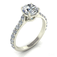 Anello di fidanzamento Rebecca in oro bianco 1.60 carati con diamante tondo