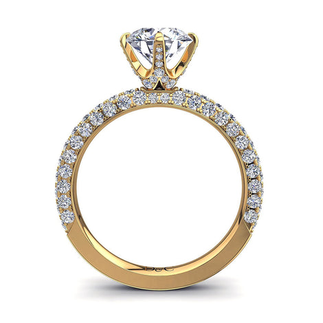 Anello di fidanzamento con diamante tondo 1.60 carati in oro giallo Lara