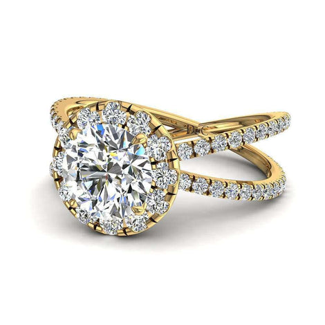 Anello Isabelle con diamanti tondi in oro giallo 1.65 carati