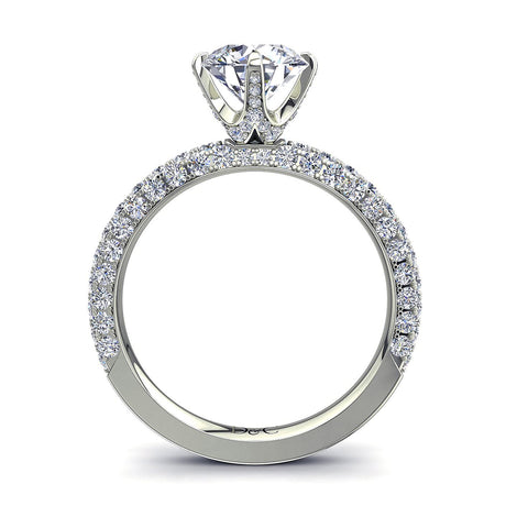 Bague de fiançailles diamant rond 1.70 carat or blanc Lara