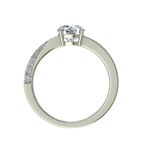 Bague de fiançailles diamant rond 1.80 carat or blanc Andrea