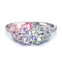 Bague de fiançailles diamant rond 1.80 carat or blanc Angela