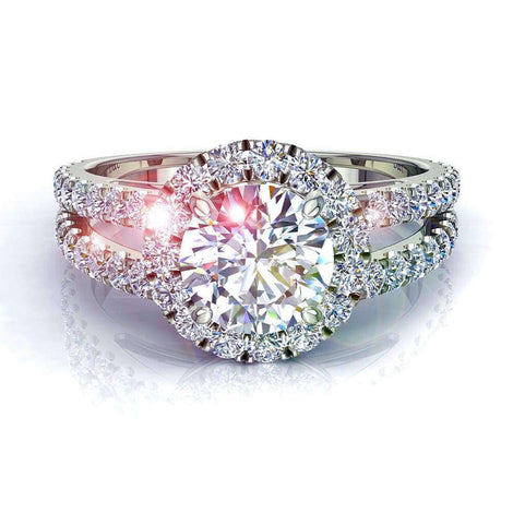 Anello di fidanzamento Genova in oro bianco 1.80 carati con diamante tondo