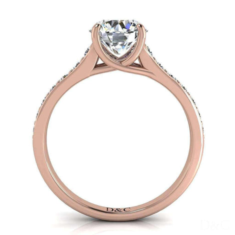 Cindirella Anello di fidanzamento con diamante tondo da 1.80 carati in oro rosa