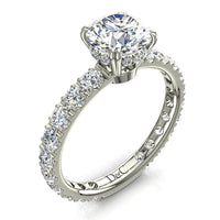Bague de fiançailles diamant rond 1.90 carat or blanc Valentina