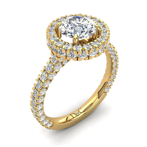 Anello di fidanzamento Viviane in oro giallo 1.90 carati con diamante tondo