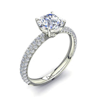Solitaire diamant rond 2.20 carats or blanc Paola