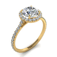 Anello di fidanzamento con diamante tondo Camogli in oro giallo 2.20 carati