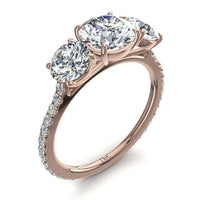 Solitaire diamant rond 2.30 carats or rose Azaria