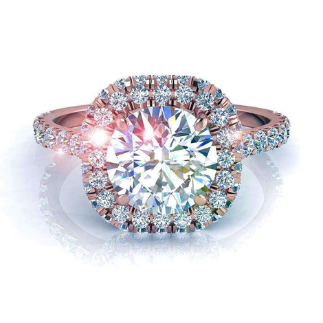 Solitaire diamant rond 2.30 carats or rose Margueritta