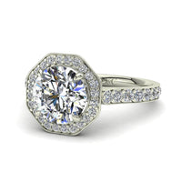 Solitaire diamant rond 2.35 carats or blanc Fanny