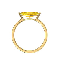 Bellissimo anello di fidanzamento con zaffiro giallo marquise in oro giallo 0.70 carati