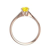 Anello di fidanzamento a pera con zaffiro giallo Elodie in oro rosa 0.30 carati