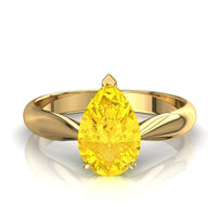 Anello a pera con zaffiro giallo Elodie in oro giallo 0.70 carati