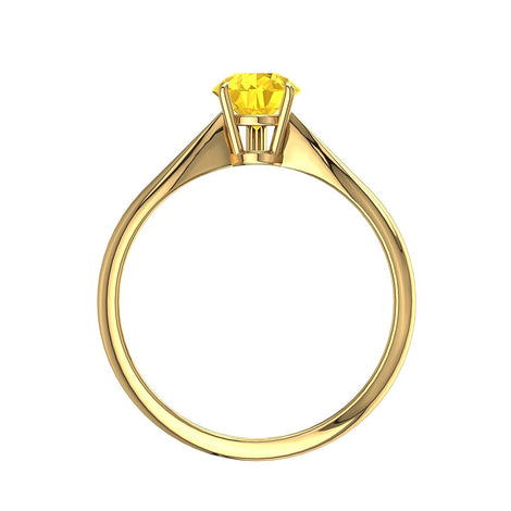 Anello di fidanzamento con zaffiro giallo a pera Elodie in oro giallo 1.00 carati