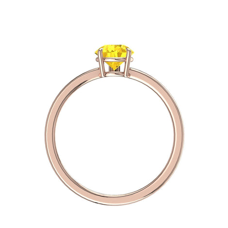 Bella anello di fidanzamento con zaffiro in oro giallo a pera da 1.00 carati