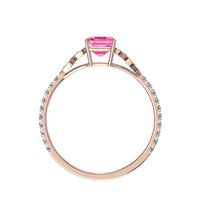 Anello smeraldo zaffiro rosa e diamanti marquise Angela oro rosa 1.80 carati
