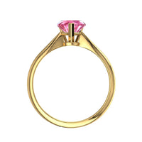 Anello di fidanzamento cuore zaffiro rosa 1.00 carati oro giallo Elodie