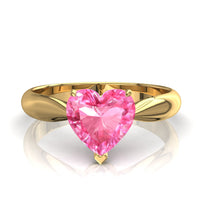 Anello di fidanzamento cuore zaffiro rosa 1.50 carati oro giallo Elodie