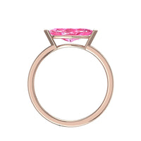 Bellissimo anello di fidanzamento con zaffiro rosa marquise in oro rosa 0.30 carati