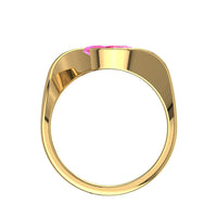 Anello di fidanzamento con zaffiro rosa marquise Sylvia in oro giallo 0.90 carati