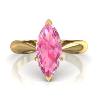 Anello di fidanzamento con zaffiro rosa marquise Elodie in oro giallo 1.00 carati