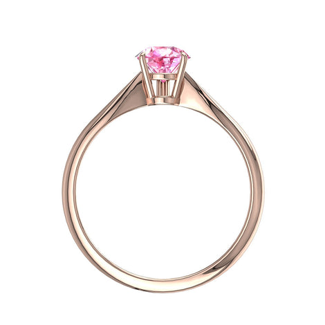 Anello di fidanzamento con zaffiro rosa a pera Elodie in oro rosa 0.70 carati