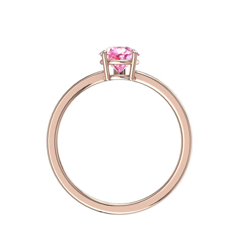 Bellissimo anello di fidanzamento in oro rosa 2.00 carati con pera e zaffiro rosa