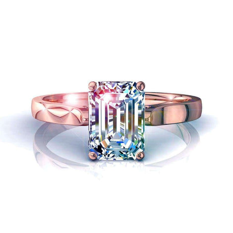 Anello di fidanzamento con diamante 0.50 carati Smeraldo Capucine in oro rosa