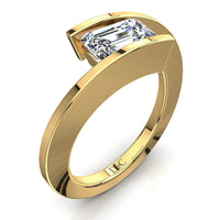 Arabella anello di fidanzamento con diamante smeraldo 0.80 carati in oro rosa