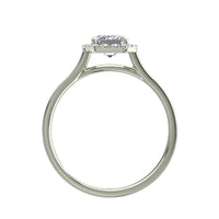 Bague de fiançailles diamant Émeraude 1.10 carat or blanc Capri