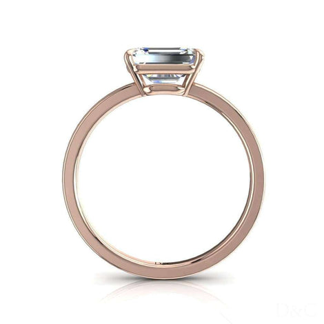 Bella anello di fidanzamento con diamante smeraldo da 1.20 carati in oro rosa