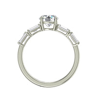 Bague de fiançailles diamant Émeraude 1.50 carat or blanc Dora