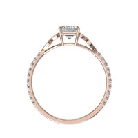 Anello di fidanzamento Angela in oro rosa 2.10 carati con diamante e smeraldo