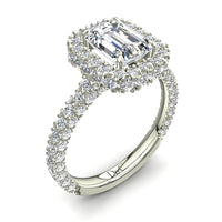 Anello di fidanzamento con diamante in oro bianco da 2.20 carati Viviane Emerald