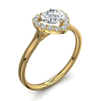 Anello Capri in oro giallo 0.60 carati con diamante cuore