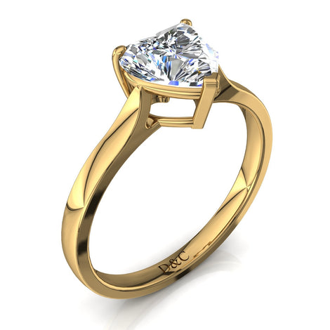 Anello di fidanzamento Capucine in oro giallo 0.80 carati con diamante a cuore