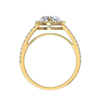 Bague de fiançailles diamant coeur 1.10 carat or jaune Genova