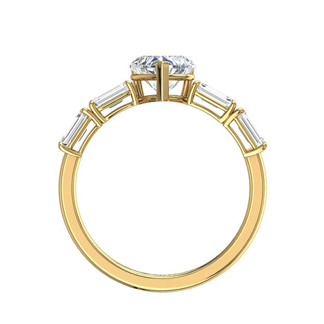 Anello di fidanzamento Dora in oro giallo 1.70 carati con diamante a cuore