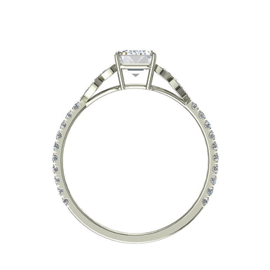 Anello marquise con diamanti Angela e diamanti rotondi da 0.90 carati