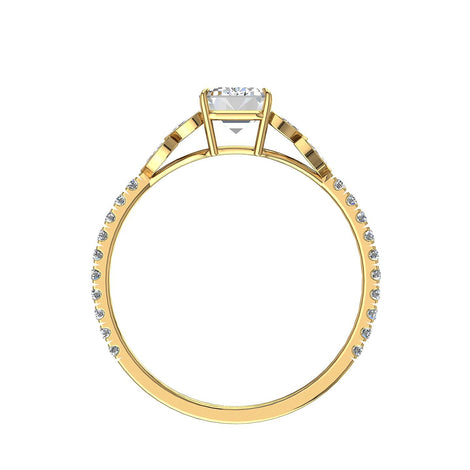 Bague de fiançailles diamant marquise 0.90 carat or jaune Angela