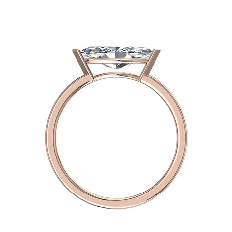 Bella anello di fidanzamento con diamante marquise in oro rosa 1.20 carati