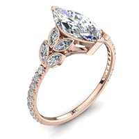 Bague diamant marquise 2.10 carats or rose Angela